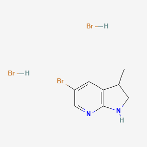 molecular formula C8H11Br3N2 B13093785 5-Bromo-3-methyl-2,3-dihydro-1H-pyrrolo[2,3-b]pyridine dihydrobromide 