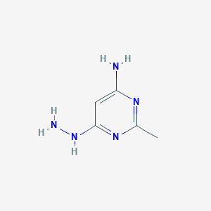 molecular formula C5H9N5 B13093788 6-Hydrazinyl-2-methylpyrimidin-4-amine CAS No. 28732-87-8