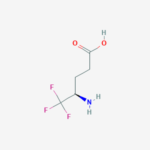 molecular formula C5H8F3NO2 B13093796 (4R)-4-Amino-5,5,5-trifluoropentanoic acid CAS No. 1388121-19-4