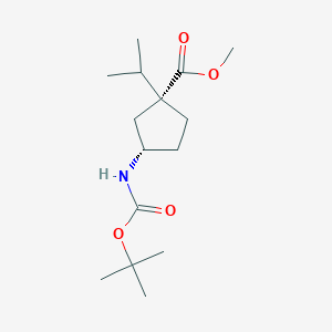 molecular formula C15H27NO4 B13093869 cis-Methyl 3-((tert-butoxycarbonyl)amino)-1-isopropylcyclopentanecarboxylate 
