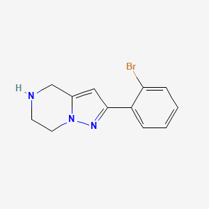 molecular formula C12H12BrN3 B13093943 2-(2-Bromophenyl)-4,5,6,7-tetrahydropyrazolo[1,5-A]pyrazine 
