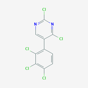 molecular formula C10H3Cl5N2 B13093987 2,4-Dichloro-5-(2,3,4-trichlorophenyl)pyrimidine 