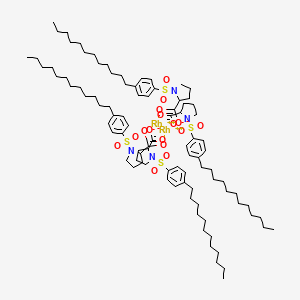 molecular formula C92H144N4O16Rh2S4 B13094007 Tetrakis[(R)-N-(p-dodecylphenylsulfonyl)prolinato]dirhodium(II) 