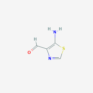 molecular formula C4H4N2OS B13094109 5-Aminothiazole-4-carbaldehyde 