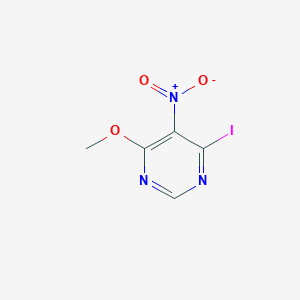 molecular formula C5H4IN3O3 B13094112 4-Iodo-6-methoxy-5-nitropyrimidine 