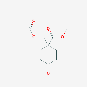 molecular formula C15H24O5 B13094122 Ethyl 4-oxo-1-((pivaloyloxy)methyl)cyclohexanecarboxylate 