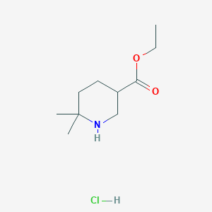 molecular formula C10H20ClNO2 B13094211 Ethyl 6,6-dimethylpiperidine-3-carboxylate hydrochloride 