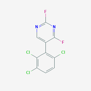 molecular formula C10H3Cl3F2N2 B13094301 2,4-Difluoro-5-(2,3,6-trichlorophenyl)pyrimidine 