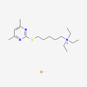 molecular formula C17H32BrN3S B13094443 (5-((4,6-Dimethyl-2-pyrimidinyl)thio)pentyl)triethylammonium bromide CAS No. 90094-33-0