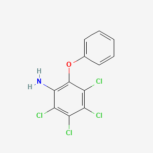 molecular formula C12H7Cl4NO B13094496 2,3,4,5-Tetrachloro-6-phenoxyaniline 