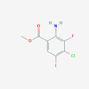 molecular formula C8H6ClFINO2 B13094658 Methyl 2-amino-4-chloro-3-fluoro-5-iodobenzoate CAS No. 1698028-47-5