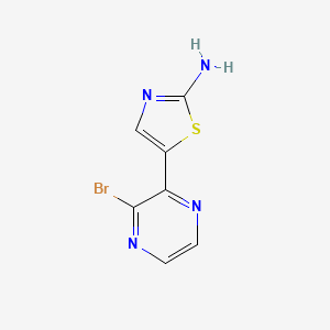 molecular formula C7H5BrN4S B13094679 5-(3-Bromopyrazin-2-yl)thiazol-2-amine 