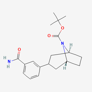 molecular formula C19H26N2O3 B13094771 endo-tert-Butyl 3-(3-carbamoylphenyl)-8-azabicyclo[3.2.1]octane-8-carboxylate 