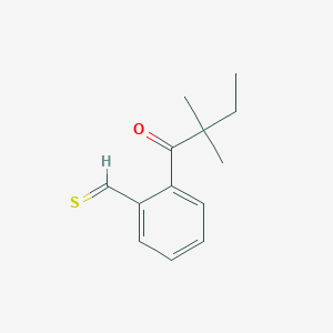 molecular formula C13H16OS B13094777 2-(2,2-Dimethylbutanoyl)thiobenzaldehyde 