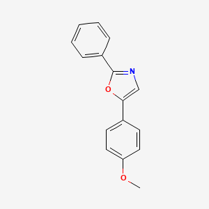 molecular formula C16H13NO2 B13094824 5-(4-Methoxyphenyl)-2-phenyloxazole CAS No. 62921-42-0