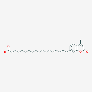molecular formula C28H41O4- B13094886 18-(4-Methyl-2-oxochromen-7-yl)octadecanoate 