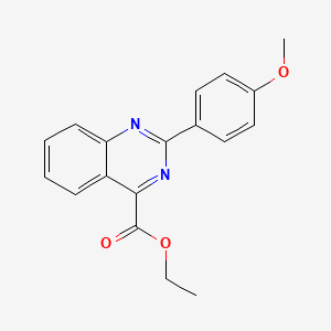 molecular formula C18H16N2O3 B13095026 Ethyl 2-(4-methoxyphenyl)quinazoline-4-carboxylate 