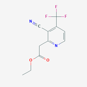 molecular formula C11H9F3N2O2 B13095066 Ethyl 2-(3-cyano-4-(trifluoromethyl)pyridin-2-YL)acetate 