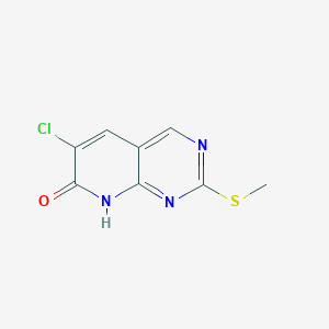 molecular formula C8H6ClN3OS B13095081 6-Chloro-2-(methylthio)pyrido[2,3-d]pyrimidin-7(1H)-one 