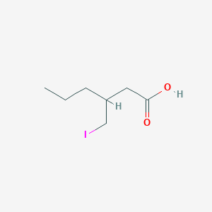 molecular formula C7H13IO2 B13095113 3-(Iodomethyl)hexanoic acid 