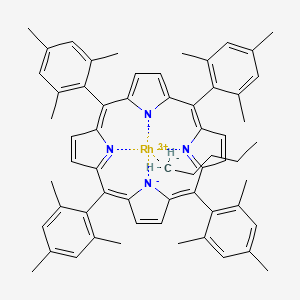 molecular formula C61H63N4Rh B13095167 Amyl(5,10,15,20-tetramesitylporphyrinato)rhodium(III) 