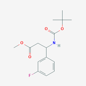 molecular formula C15H20FNO4 B13095169 Methyl 3-((tert-butoxycarbonyl)amino)-3-(3-fluorophenyl)propanoate 