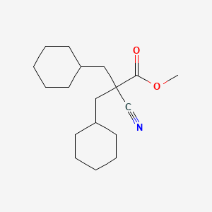 molecular formula C18H29NO2 B13095189 Methyl 2-cyano-3-cyclohexyl-2-(cyclohexylmethyl)propanoate 