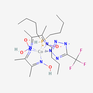 molecular formula C22H42CoF3N8O4P+ B13095208 Bis(dimethylglyoximato)N-2(5-trifluoromethyltetrazolato)(tri-n-butylphosphine)cobalt(III) 