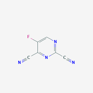molecular formula C6HFN4 B13095223 2,4-Dicyano-5-fluoropyrimidine 