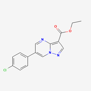 molecular formula C15H12ClN3O2 B13095366 Ethyl 6-(4-chlorophenyl)pyrazolo[1,5-A]pyrimidine-3-carboxylate CAS No. 1027511-45-0