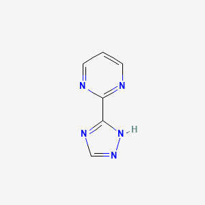 molecular formula C6H5N5 B13095545 2-(1H-1,2,4-Triazol-3-yl)pyrimidine 