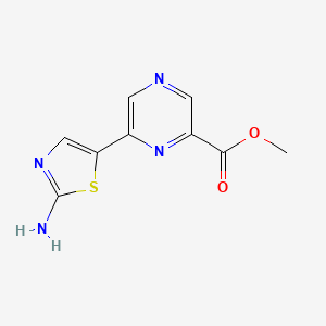 molecular formula C9H8N4O2S B13095577 Methyl 6-(2-aminothiazol-5-yl)pyrazine-2-carboxylate 