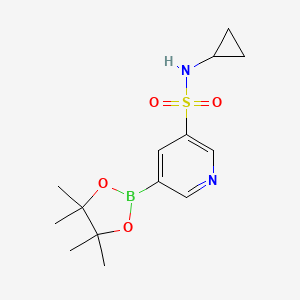 molecular formula C14H21BN2O4S B13095583 N-Cyclopropyl-5-(4,4,5,5-tetramethyl-1,3,2-dioxaborolan-2-YL)pyridine-3-sulfonamide 