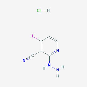 molecular formula C6H6ClIN4 B13095587 2-Hydrazinyl-4-iodonicotinonitrile hydrochloride 
