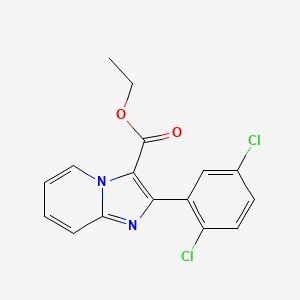 molecular formula C16H12Cl2N2O2 B13095655 Ethyl 2-(2,5-dichlorophenyl)imidazo[1,2-A]pyridine-3-carboxylate 