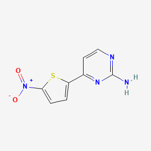 molecular formula C8H6N4O2S B13095683 4-(5-Nitrothiophen-2-YL)pyrimidin-2-amine CAS No. 913322-71-1