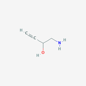 molecular formula C4H7NO B13095696 1-Aminobut-3-YN-2-OL 