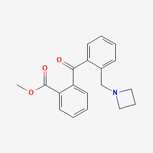 molecular formula C19H19NO3 B13095704 Methyl 2-(2-(azetidin-1-ylmethyl)benzoyl)benzoate 