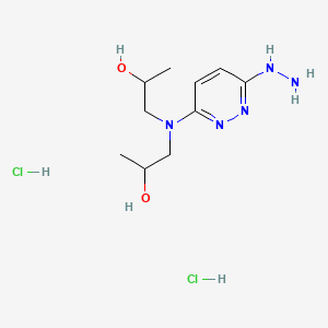 molecular formula C10H21Cl2N5O2 B13095769 6-(Bis(2-hydroxypropyl)amino)-3(2H)-pyridazinone hydrazone dihydrochloride CAS No. 37007-70-8