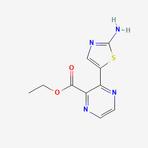 molecular formula C10H10N4O2S B13095770 Ethyl 3-(2-aminothiazol-5-yl)pyrazine-2-carboxylate 