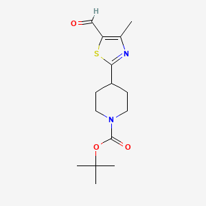 molecular formula C15H22N2O3S B1309580 Tert-butyl 4-(5-formyl-4-methyl-1,3-thiazol-2-YL)piperidine-1-carboxylate CAS No. 850374-97-9