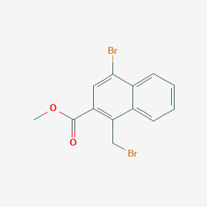 molecular formula C13H10Br2O2 B13095842 Methyl 4-bromo-1-(bromomethyl)-2-naphthoate CAS No. 1354035-49-6