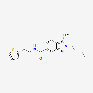 molecular formula C19H23N3O2S B13095870 2-Butyl-3-methoxy-N-(2-(thiophen-2-yl)ethyl)-2H-indazole-6-carboxamide CAS No. 919107-17-8