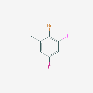 molecular formula C7H5BrFI B13095929 2-Bromo-5-fluoro-1-iodo-3-methylbenzene 