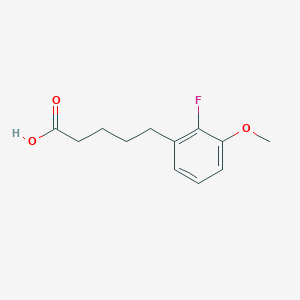 molecular formula C12H15FO3 B13095933 5-(2-Fluoro-3-methoxyphenyl)pentanoic acid 