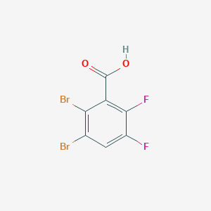 molecular formula C7H2Br2F2O2 B13095993 2,3-Dibromo-5,6-difluorobenzoic acid 