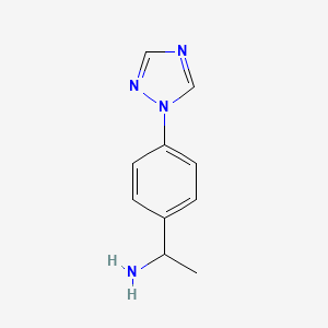 molecular formula C10H12N4 B1309600 1-[4-(1H-1,2,4-triazol-1-yl)phenyl]ethanamine CAS No. 848068-69-9