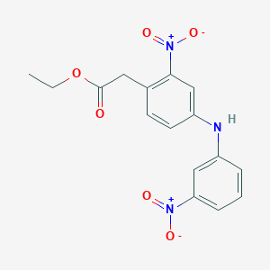 molecular formula C16H15N3O6 B13096004 Ethyl 2-(2-nitro-4-((3-nitrophenyl)amino)phenyl)acetate 