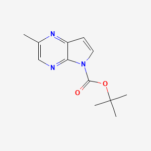 molecular formula C12H15N3O2 B13096019 tert-Butyl 2-methyl-5H-pyrrolo[2,3-b]pyrazine-5-carboxylate 
