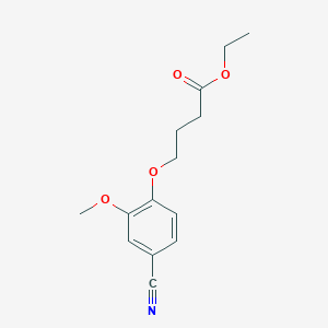 molecular formula C14H17NO4 B13096021 Ethyl 4-(4-cyano-2-methoxy-phenoxy)butanoate 